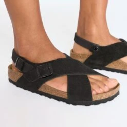 Birkenstock Tulum Soft Footbed Nubuck-Suede Leather Black 13 Birkenstock Tulum Soft Footbed Nubuck-Suede Leather Black -Birkenstock Sale Store 1029814 f closeup f