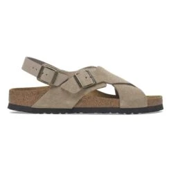 Birkenstock Tulum Soft Footbed Nubuck-Suede Leather Taupe -Birkenstock Sale Store 1029840 side