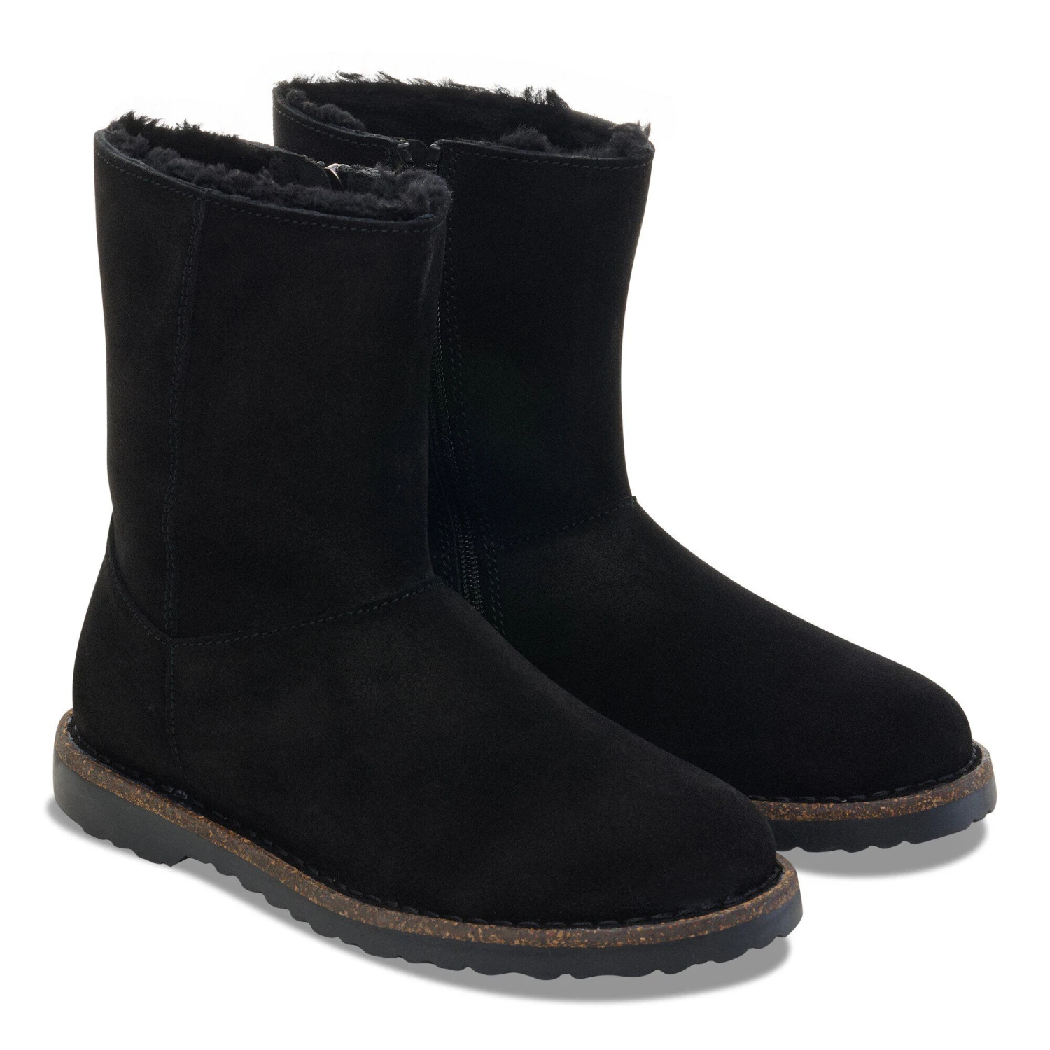 Birkenstock Uppsala Zip Shearling Suede Leather Black 5 Birkenstock Uppsala Zip Shearling Suede Leather Black - Image 5