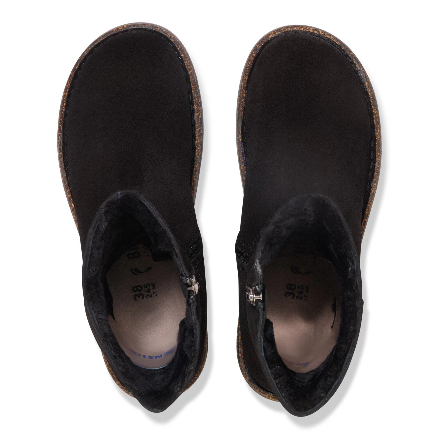 Birkenstock Uppsala Zip Shearling Suede Leather Black 2 Birkenstock Uppsala Zip Shearling Suede Leather Black - Image 2