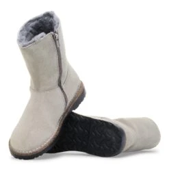 Birkenstock Uppsala Zip Shearling Suede Leather Stone Coin -Birkenstock Sale Store 1030071 sole