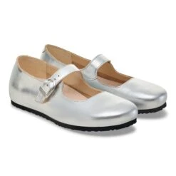 Birkenstock Santa Clarita Leather Silver -Birkenstock Sale Store 1030072 pair