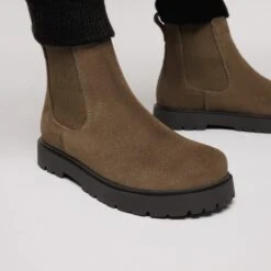 Birkenstock Highwood Slip On Men Suede Leather Dark Tea -Birkenstock Sale Store 1030115 f closeup f