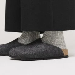 Birkenstock Amsterdam Wool Felt Anthracite -Birkenstock Sale Store 1030165 f closeup f