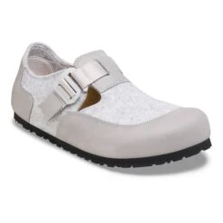 Birkenstock London Nova Leather/Textile/Felt Stone Coin