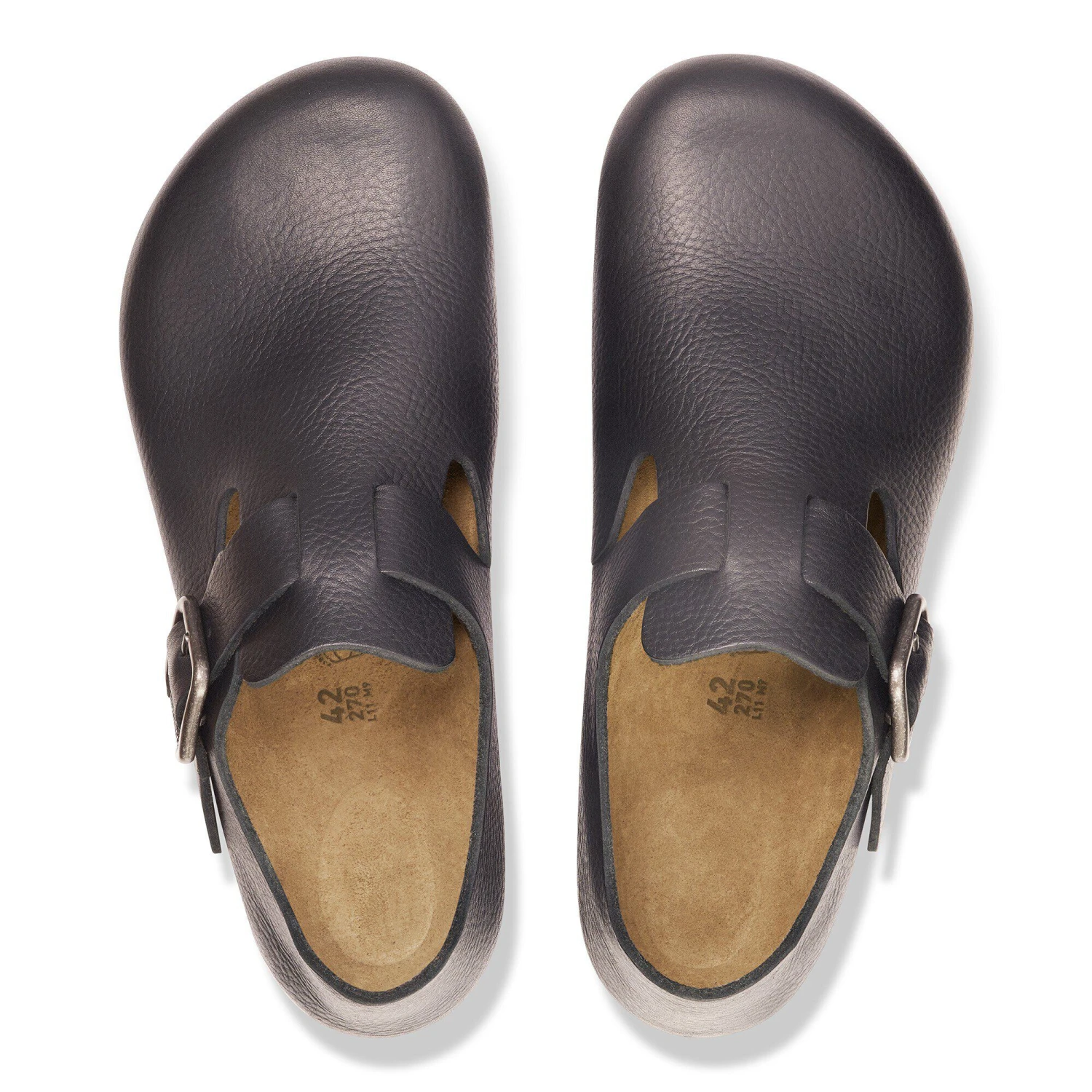 Birkenstock London Wire Buckle Leather Vintage Wood Black 2 Birkenstock London Wire Buckle Leather Vintage Wood Black - Image 2