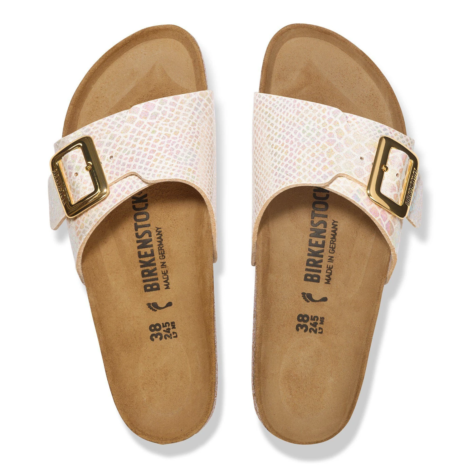 Birkenstock Catalina Luxe Buckle Synthetics Shiny Snake Cream 2 Birkenstock Catalina Luxe Buckle Synthetics Shiny Snake Cream - Image 2