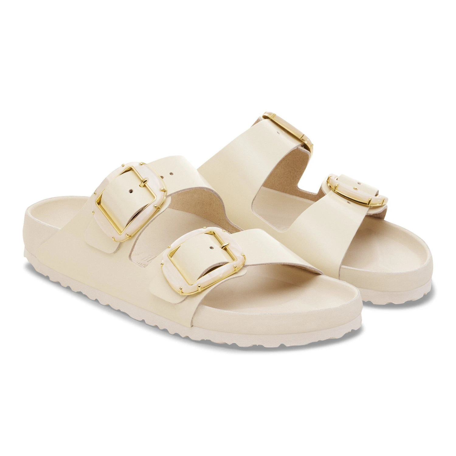 Birkenstock Arizona Big Buckle Pearl Natural Leather Patent High Shine Ecru 5 Birkenstock Arizona Big Buckle Pearl Natural Leather Patent High Shine Ecru - Image 5