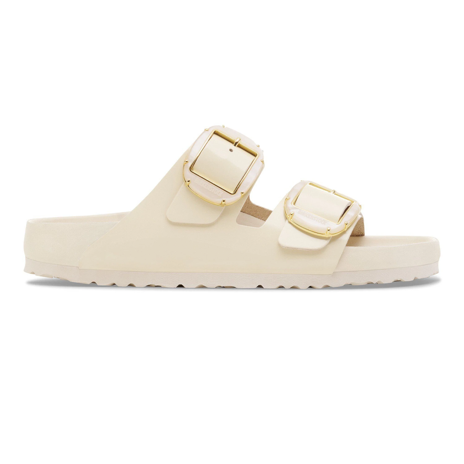 Birkenstock Arizona Big Buckle Pearl Natural Leather Patent High Shine Ecru 3 Birkenstock Arizona Big Buckle Pearl Natural Leather Patent High Shine Ecru - Image 3