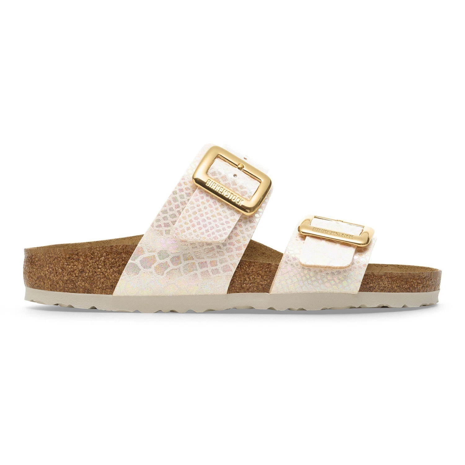 Birkenstock Sydney Luxe Buckle Synthetics Shiny Snake Cream 3 Birkenstock Sydney Luxe Buckle Synthetics Shiny Snake Cream - Image 3