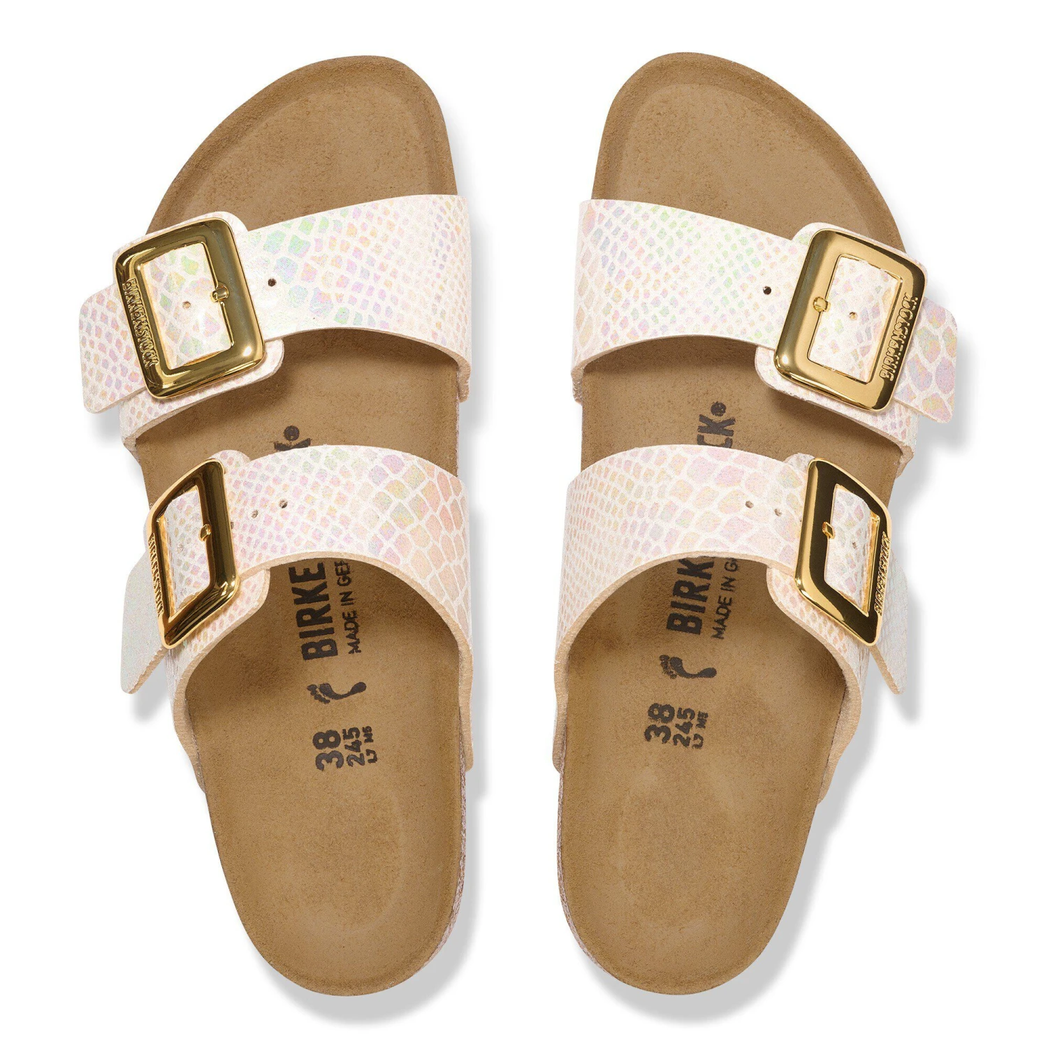Birkenstock Sydney Luxe Buckle Synthetics Shiny Snake Cream 2 Birkenstock Sydney Luxe Buckle Synthetics Shiny Snake Cream - Image 2