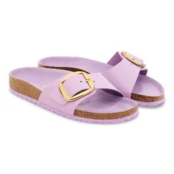 Birkenstock Madrid Big Buckle Natural Leather Patent High Shine Crocus -Birkenstock Sale Store 1030296 pair