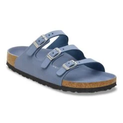 Birkenstock Florida Nubuck Leather Stone Blue