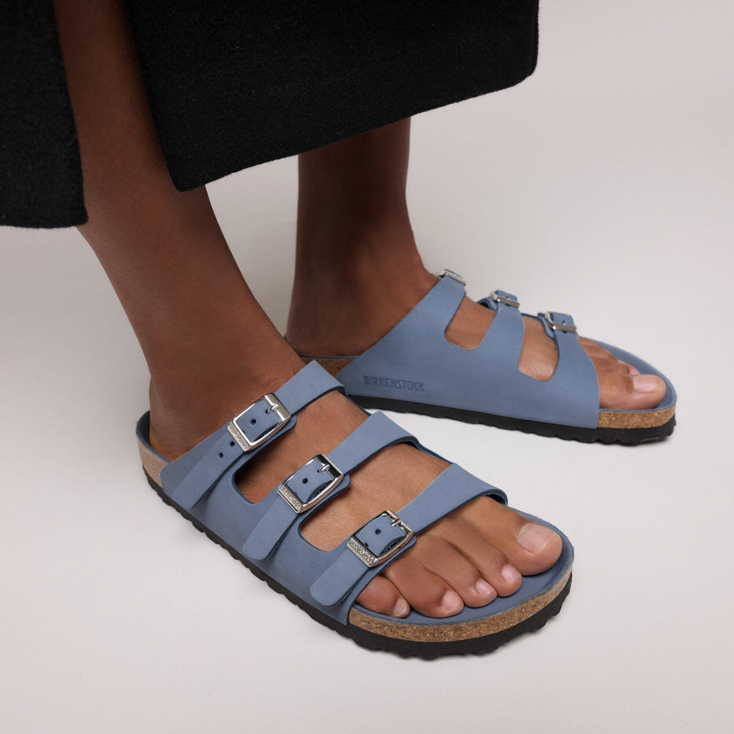 Birkenstock Florida Nubuck Leather Stone Blue 6 Birkenstock Florida Nubuck Leather Stone Blue - Image 6