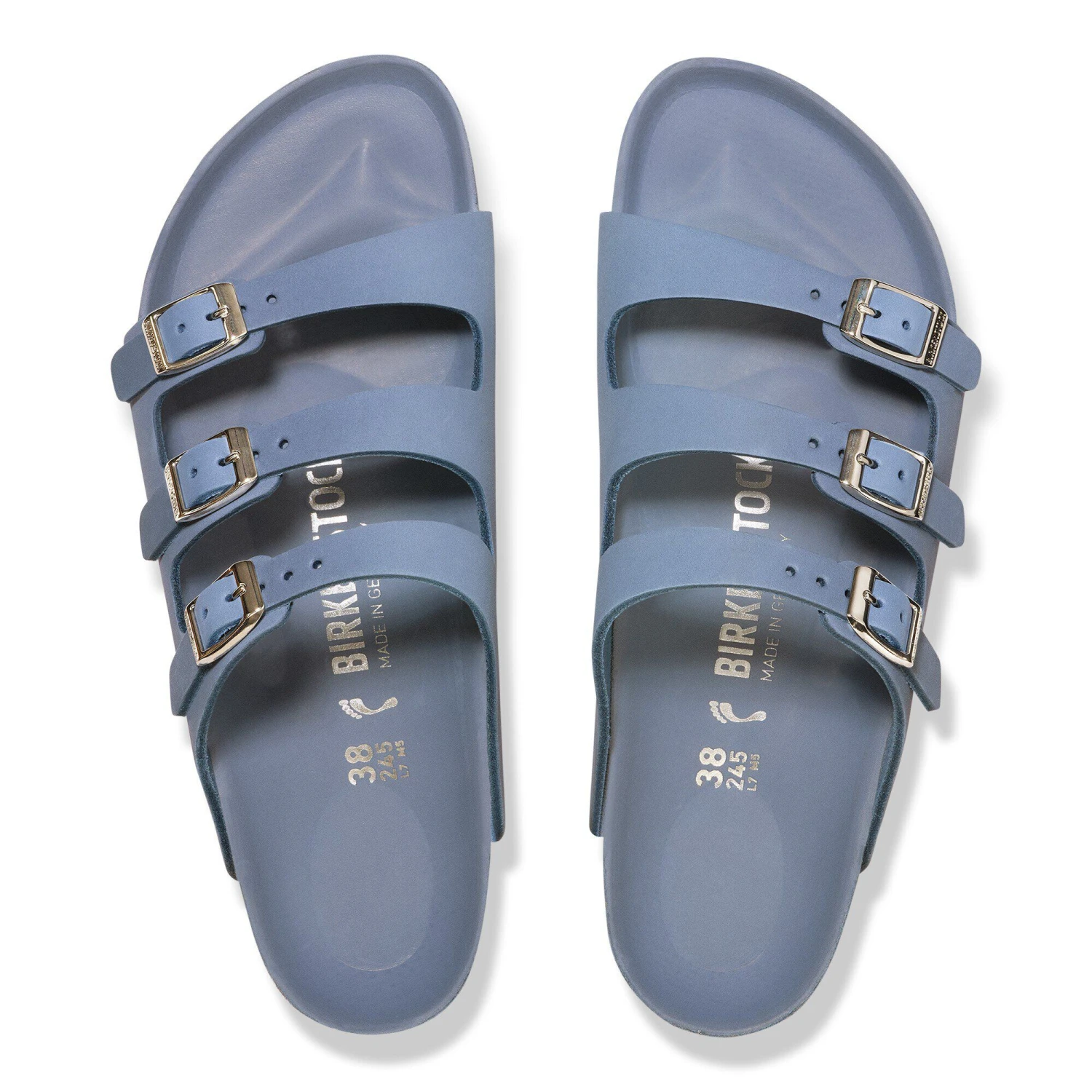 Birkenstock Florida Nubuck Leather Stone Blue 2 Birkenstock Florida Nubuck Leather Stone Blue - Image 2