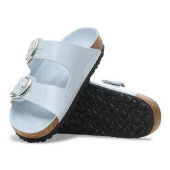 Birkenstock Arizona Big Buckle Natural Leather Patent High Shine Baby Blue -Birkenstock Sale Store 1030327 sole