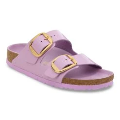 Birkenstock Arizona Big Buckle Natural Leather Patent High Shine Crocus