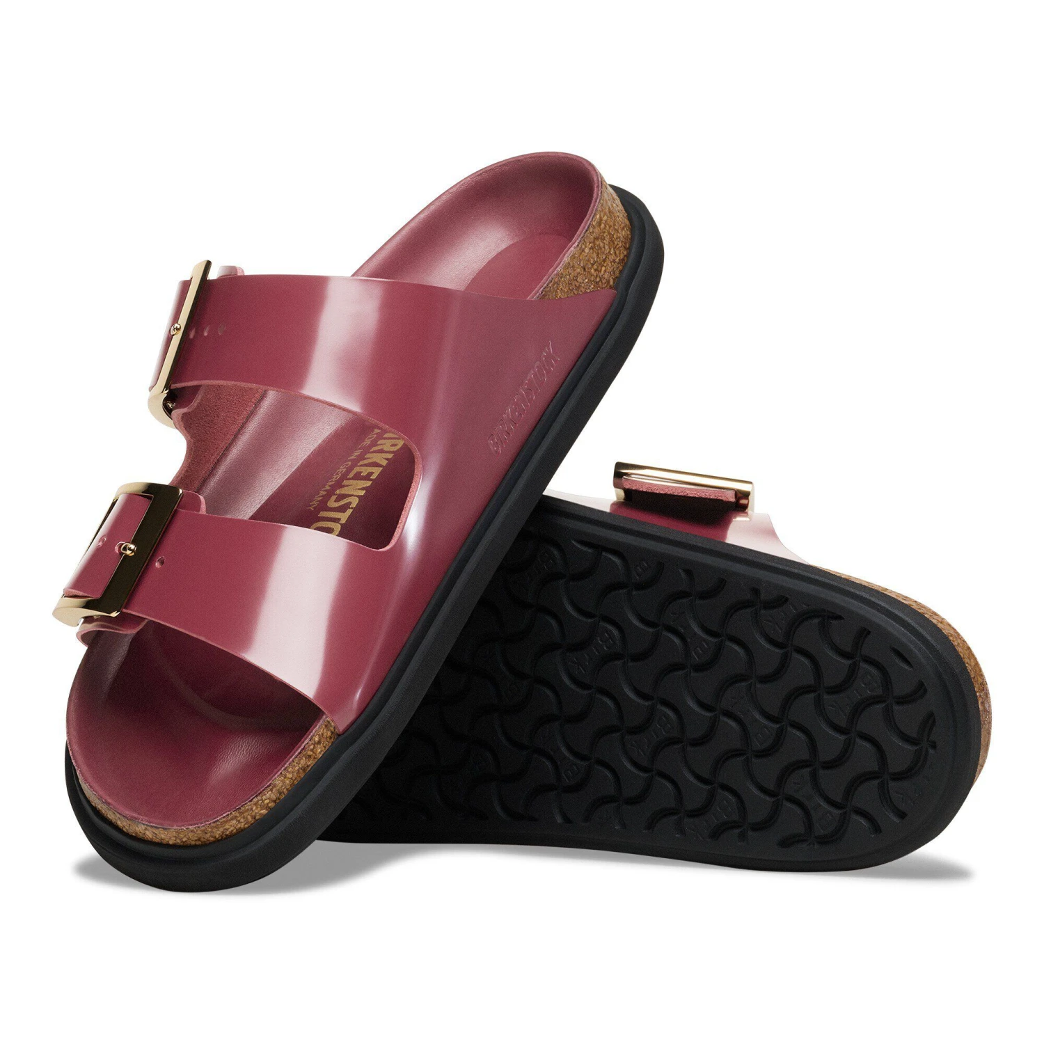 Birkenstock Arizona Droplet Buckle Natural Leather Patent Zinfandel High Shine 5 Birkenstock Arizona Droplet Buckle Natural Leather Patent Zinfandel High Shine - Image 5