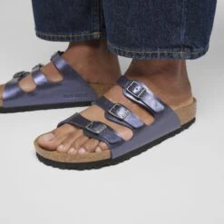 Birkenstock Florida Birko-Flor Graceful Midnight Blue -Birkenstock Sale Store 1030355 f closeup f