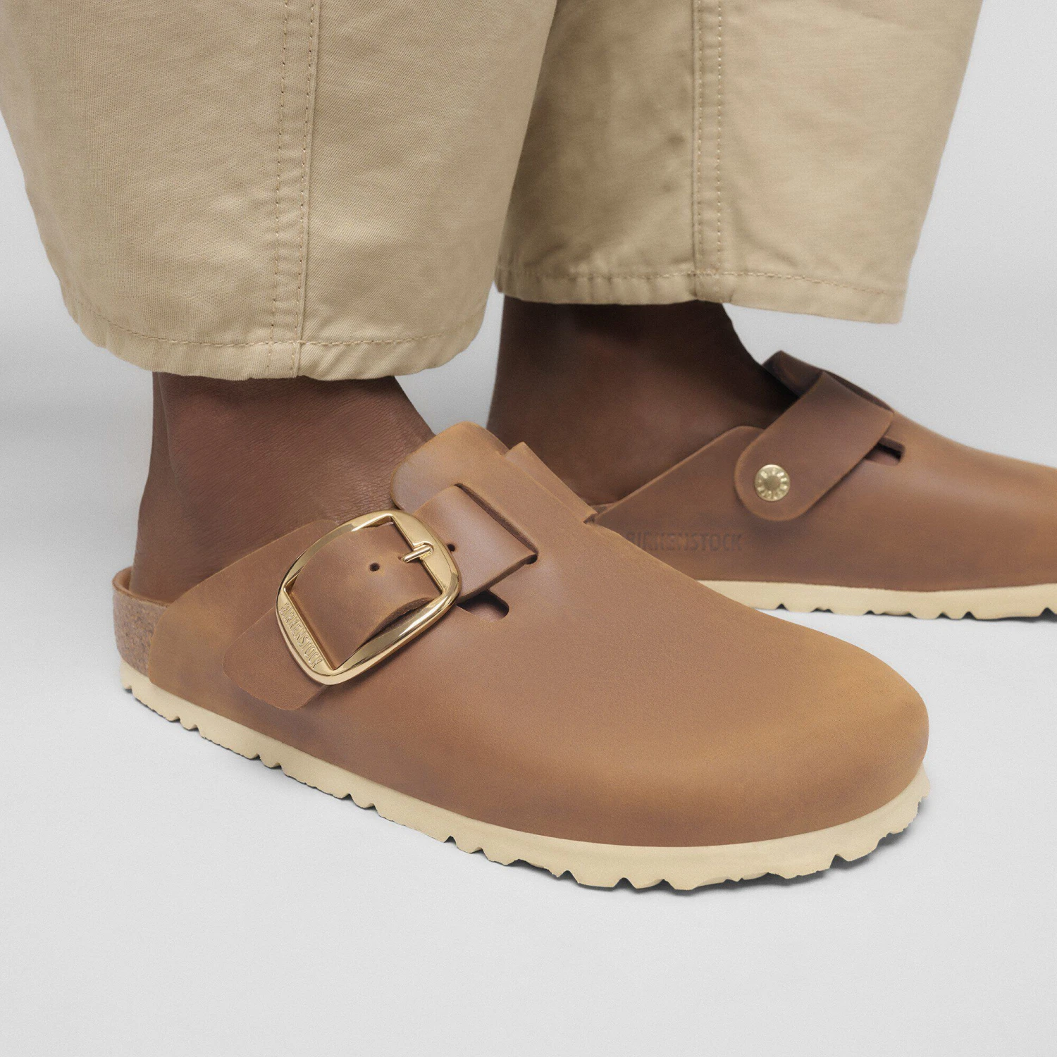 Birkenstock Boston Big Buckle Oiled Leather Cognac 6 Birkenstock Boston Big Buckle Oiled Leather Cognac - Image 6