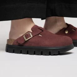 Boston Chunky Suede Leather Zinfandel 12 Boston Chunky Suede Leather Zinfandel -Birkenstock Sale Store 1030400 f closeup f