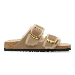 Birkenstock Arizona Big Buckle Shearling Oiled Leather Tobacco Brown 9 Birkenstock Arizona Big Buckle Shearling Oiled Leather Tobacco Brown -Birkenstock Sale Store 1030435 side