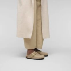 Birkenstock Boston Big Buckle Shearling Oiled Leather Tobacco Brown -Birkenstock Sale Store 1030436 f look f