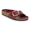 Birkenstock Madrid Hammered Big Buckle Natural Leather Patent Zinfandel High Shine