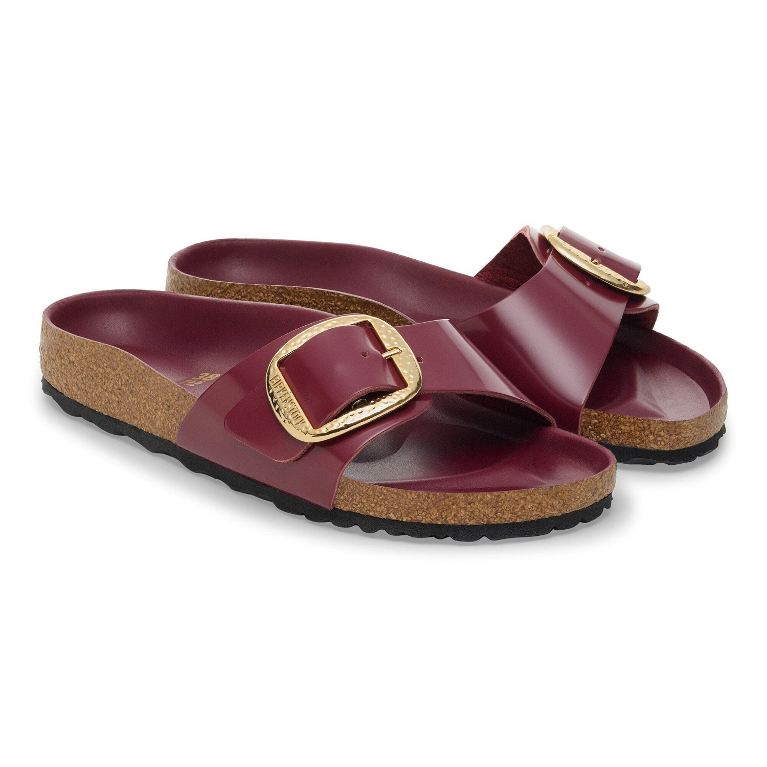 Birkenstock Madrid Hammered Big Buckle Natural Leather Patent Zinfandel High Shine 4 Birkenstock Madrid Hammered Big Buckle Natural Leather Patent Zinfandel High Shine - Image 4