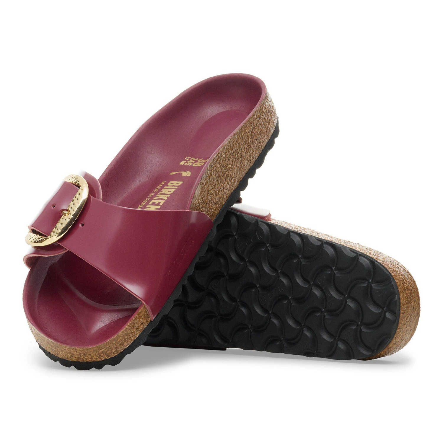 Birkenstock Madrid Hammered Big Buckle Natural Leather Patent Zinfandel High Shine 5 Birkenstock Madrid Hammered Big Buckle Natural Leather Patent Zinfandel High Shine - Image 5