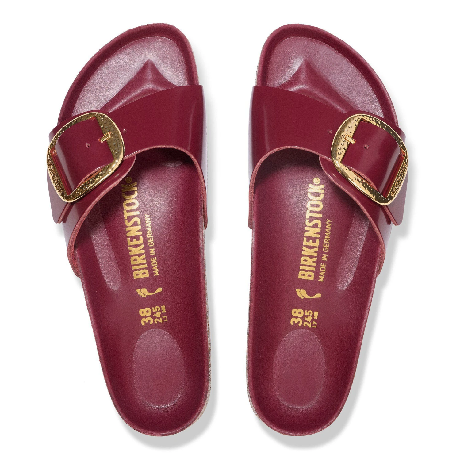 Birkenstock Madrid Hammered Big Buckle Natural Leather Patent Zinfandel High Shine 2 Birkenstock Madrid Hammered Big Buckle Natural Leather Patent Zinfandel High Shine - Image 2