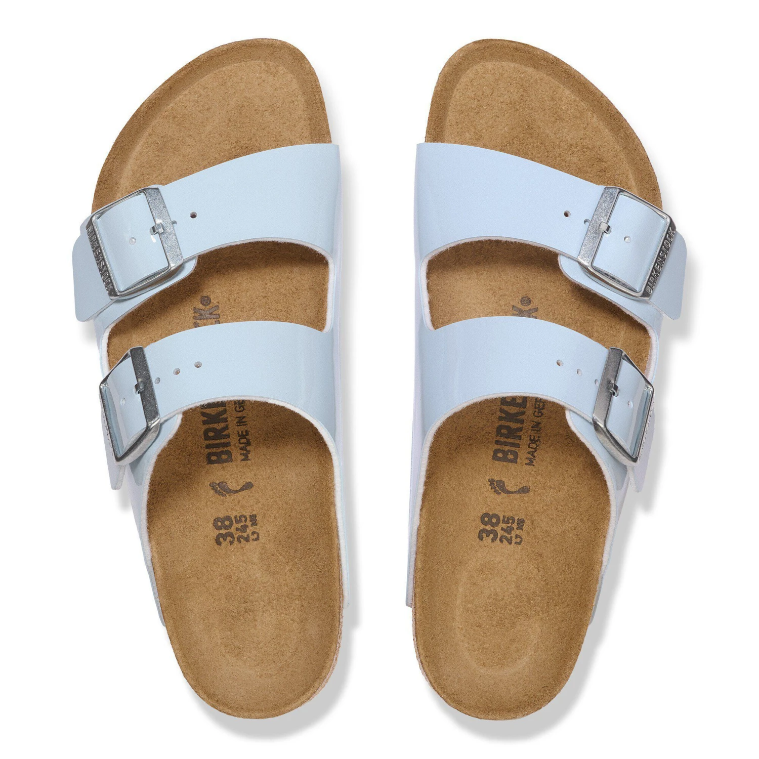 Birkenstock Arizona Birko-Flor Patent Baby Blue 2 Birkenstock Arizona Birko-Flor Patent Baby Blue - Image 2
