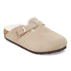 Birkenstock Boston Shearling Kids Suede Leather-Shearling Taupe
