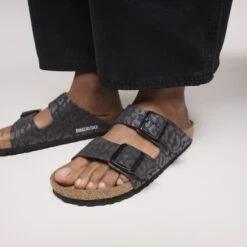 Birkenstock Arizona Synthetics Leo Black -Birkenstock Sale Store 1030498 f closeup f