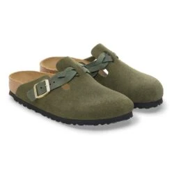 Birkenstock Boston Braided Suede Leather Thyme -Birkenstock Sale Store 1030547 pair