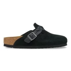 Birkenstock Boston Braided Suede Leather Black -Birkenstock Sale Store 1030561 side