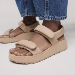 Theda Leather Nougat -Birkenstock Sale Store 1030593 f closeup f