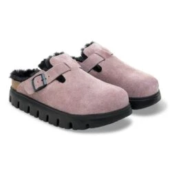Boston Chunky Shearling Suede Leather Faded Purple -Birkenstock Sale Store 1030601 pair