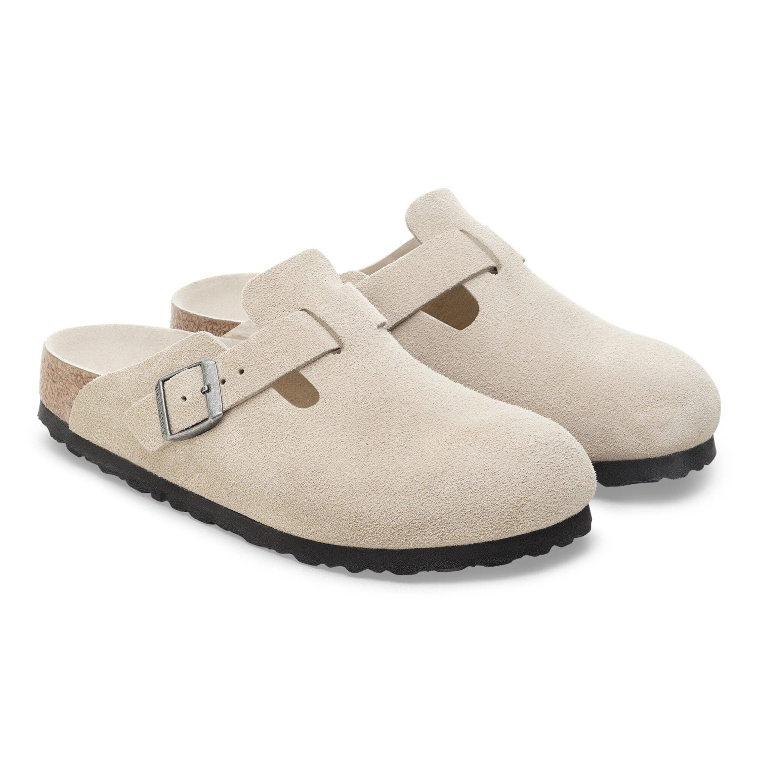 Birkenstock Boston Soft Footbed Suede Leather Oyster Tonal 5 Birkenstock Boston Soft Footbed Suede Leather Oyster Tonal - Image 5