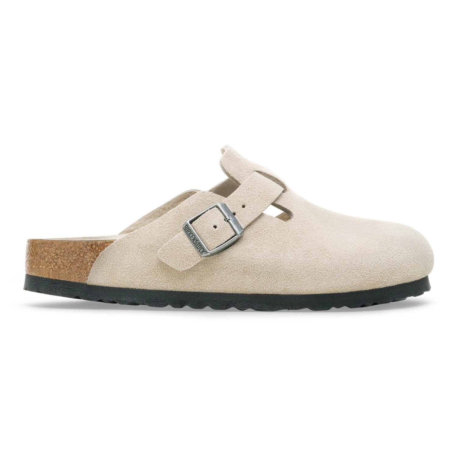 Birkenstock Boston Soft Footbed Suede Leather Oyster Tonal 3 Birkenstock Boston Soft Footbed Suede Leather Oyster Tonal - Image 3