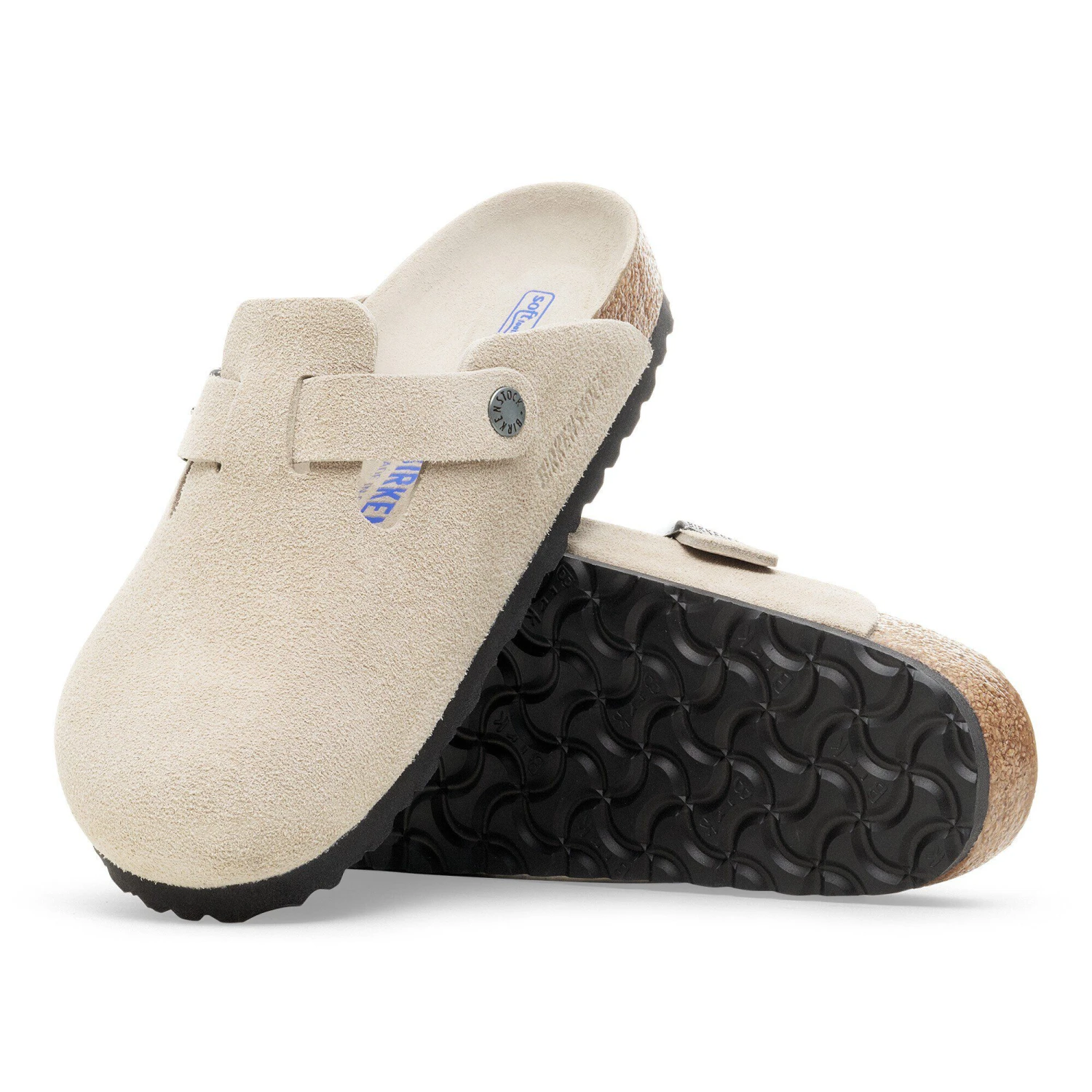 Birkenstock Boston Soft Footbed Suede Leather Oyster Tonal 4 Birkenstock Boston Soft Footbed Suede Leather Oyster Tonal - Image 4