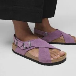Birkenstock Tulum Nubuck-Suede Leather Mauve -Birkenstock Sale Store 1030805 f closeup f