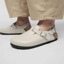 Birkenstock Tokio Leather Oyster Dressy Leather -Birkenstock Sale Store 1030806 f closeup f