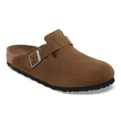 Birkenstock Boston Soft Footbed Suede Leather Dark Tea Tonal