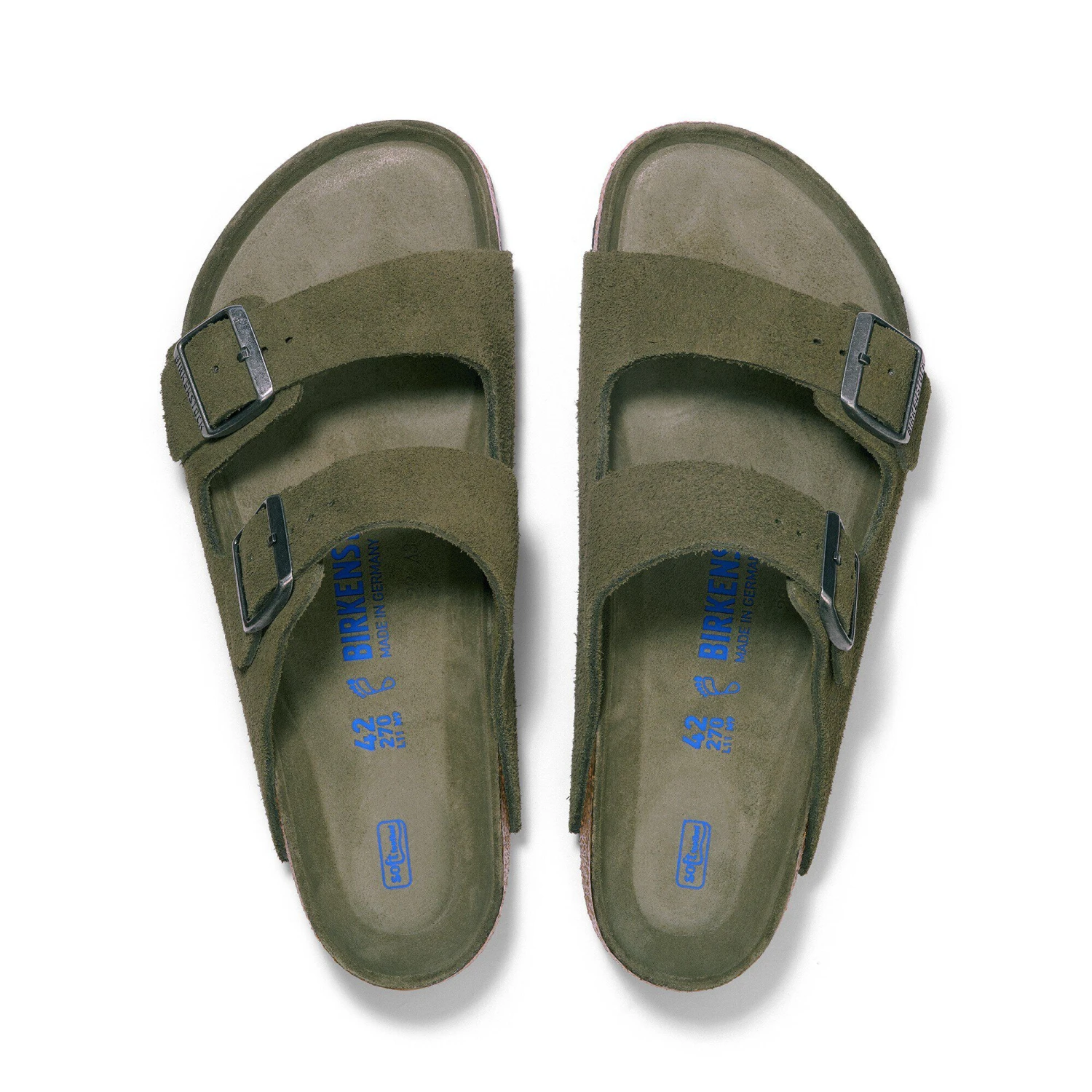 Birkenstock Arizona Soft Footbed Suede Leather Thyme Tonal 2 Birkenstock Arizona Soft Footbed Suede Leather Thyme Tonal - Image 2
