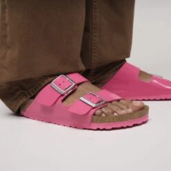 Birkenstock Arizona Birko-Flor Patent Fuchsia Tulip -Birkenstock Sale Store 1030836 f closeup f