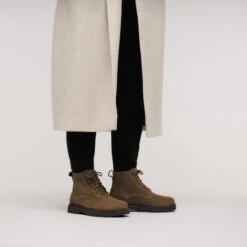 Birkenstock Highwood Lace Mid Women Suede Leather Dark Tea -Birkenstock Sale Store 1030866 f look f