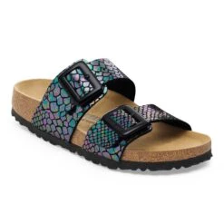 Birkenstock Sydney Luxe Buckle Synthetics Shiny Snake Black