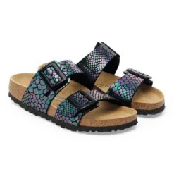 Birkenstock Sydney Luxe Buckle Synthetics Shiny Snake Black -Birkenstock Sale Store 1030868 pair