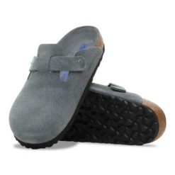 Birkenstock Boston Soft Footbed Suede Leather Basalt Gray Tonal -Birkenstock Sale Store 1030870 sole